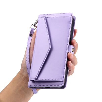 For Google Pixel 9 Pro XL Wallet Multi-card Slot Leather Phone Case with Lanyard(Purple) - Google Cases by buy2fix | Online Shopping UK | buy2fix