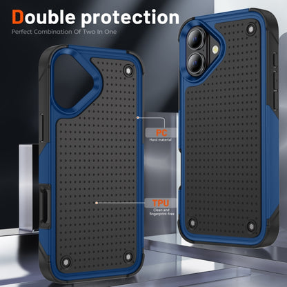 For iPhone 16 Plus PC + TPU Shockproof Protective Phone Case(Blue+Black) - iPhone 16 Plus Cases by buy2fix | Online Shopping UK | buy2fix