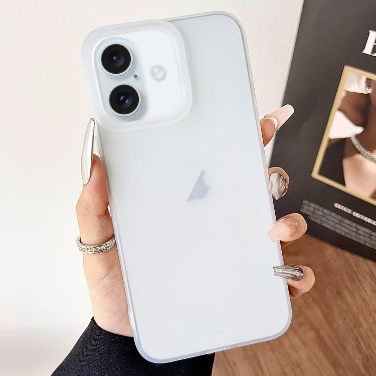 For iPhone 16 Plus Frosted Translucent TPU Full Coverage Phone Case(White) - iPhone 16 Plus Cases by buy2fix | Online Shopping UK | buy2fix