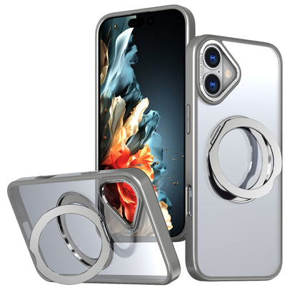 For iPhone 16 Plus Wing Series MagSafe Magnetic Ring Holder Phone Case(Titanium Gray) - iPhone 16 Plus Cases by buy2fix | Online Shopping UK | buy2fix