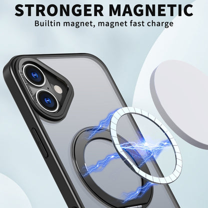 For iPhone 16 Wing Series MagSafe Magnetic Ring Holder Phone Case(Black) - iPhone 16 Cases by buy2fix | Online Shopping UK | buy2fix