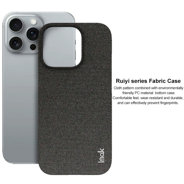 For iPhone 16 Pro Max imak Ruiyi Series Cloth Texture PU + PC Phone Case(Black) - iPhone 16 Pro Max Cases by imak | Online Shopping UK | buy2fix