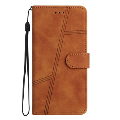 For iPhone 16 Skin-feel Stitching Leather Phone Case(Brown) - iPhone 16 Cases by buy2fix | Online Shopping UK | buy2fix