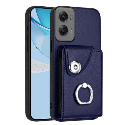 For Motorola Moto G Stylus 5G 2024 Organ Card Bag Ring Holder Phone Case(Blue) - Motorola Cases by buy2fix | Online Shopping UK | buy2fix