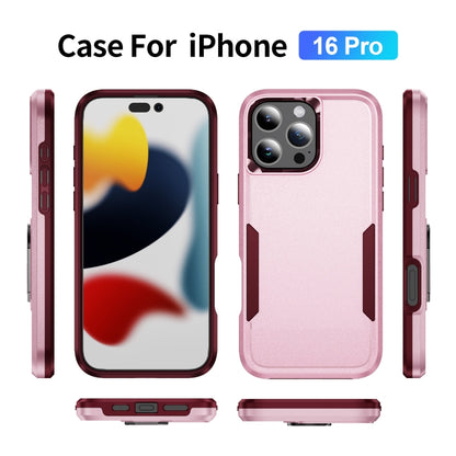 For iPhone 16 Pro Pioneer Armor Heavy Duty PC + TPU Phone Case(Pink+Rose Red) - iPhone 16 Pro Cases by buy2fix | Online Shopping UK | buy2fix