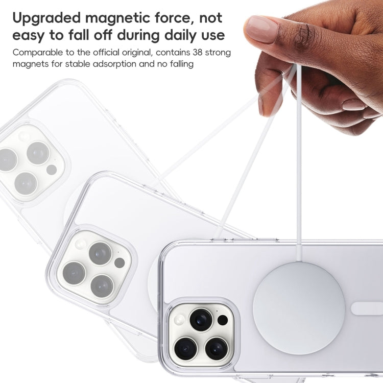 For iPhone 16 Crystal Clear Frosted MagSafe Magnetic Phone Case(Transparent) - iPhone 16 Cases by buy2fix | Online Shopping UK | buy2fix