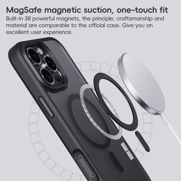 For iPhone 16 Frosted MagSafe Magnetic Phone Case(Black) - iPhone 16 Cases by buy2fix | Online Shopping UK | buy2fix