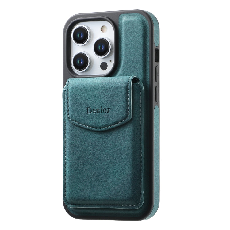 For iPhone 16 Pro Max Denior D20 Skin Feel MagSafe Holder Detachable Card Slot Phone Case(Blue) - iPhone 16 Pro Max Cases by Denior | Online Shopping UK | buy2fix