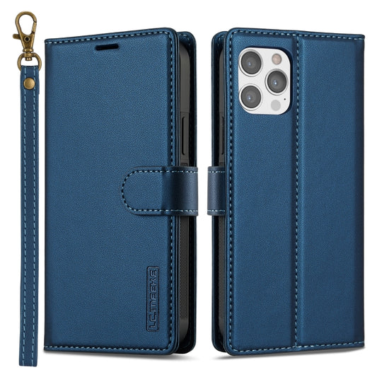 For iPhone 14 Pro Max LC.IMEEKE L2 Series Detachable Magsafe PU Phone Case with Lanyard(Blue) - iPhone 14 Pro Max Cases by LC.IMEEKE | Online Shopping UK | buy2fix