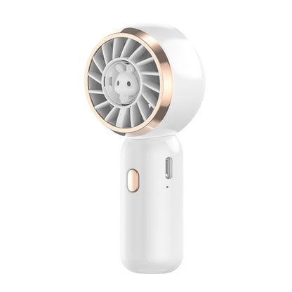 Mini Turbine Handheld Cute Rabbit Electric Fan(White) - Electric Fans by buy2fix | Online Shopping UK | buy2fix