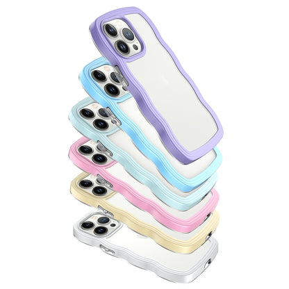 For iPhone 16 Pro Candy Color Wave TPU Clear PC Phone Case(Green) - iPhone 16 Pro Cases by buy2fix | Online Shopping UK | buy2fix