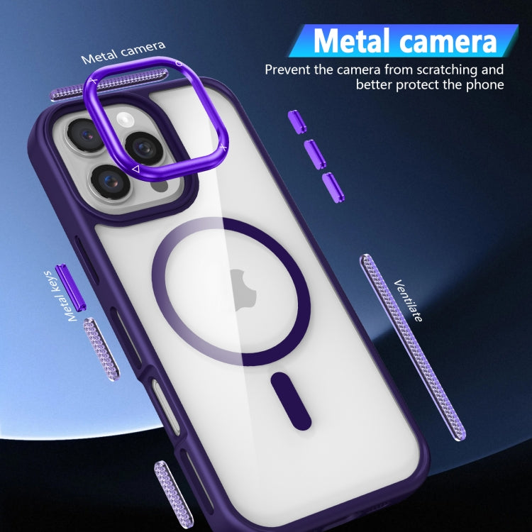 For iPhone 16 Pro Max Breathable Skin Feel Transparent MagSafe Magnetic Phone Case(Orange) - iPhone 16 Pro Max Cases by buy2fix | Online Shopping UK | buy2fix