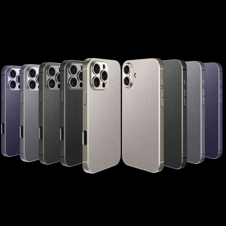 For iPhone 16 Pro GKK Metal Paint Skin Feel Leather Full Coverage Phone Case(Purple) - iPhone 16 Pro Cases by GKK | Online Shopping UK | buy2fix