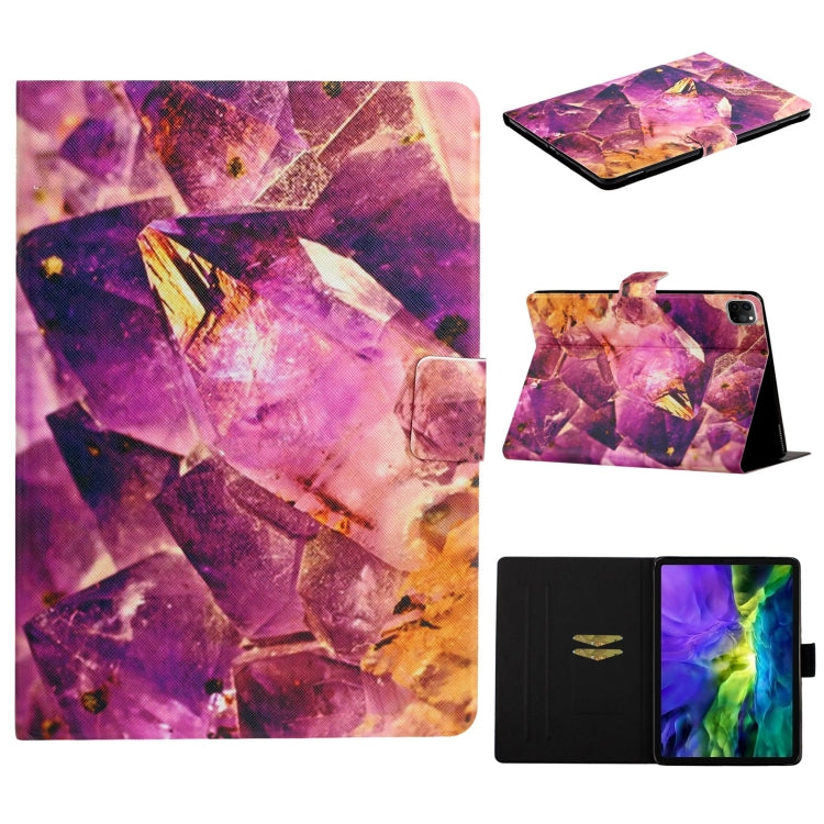 For iPad Pro 11 2024 Colored Drawing Pattern Flip Leather Smart Tablet Case(Amethyst) - iPad Pro 11 2024 Cases by buy2fix | Online Shopping UK | buy2fix