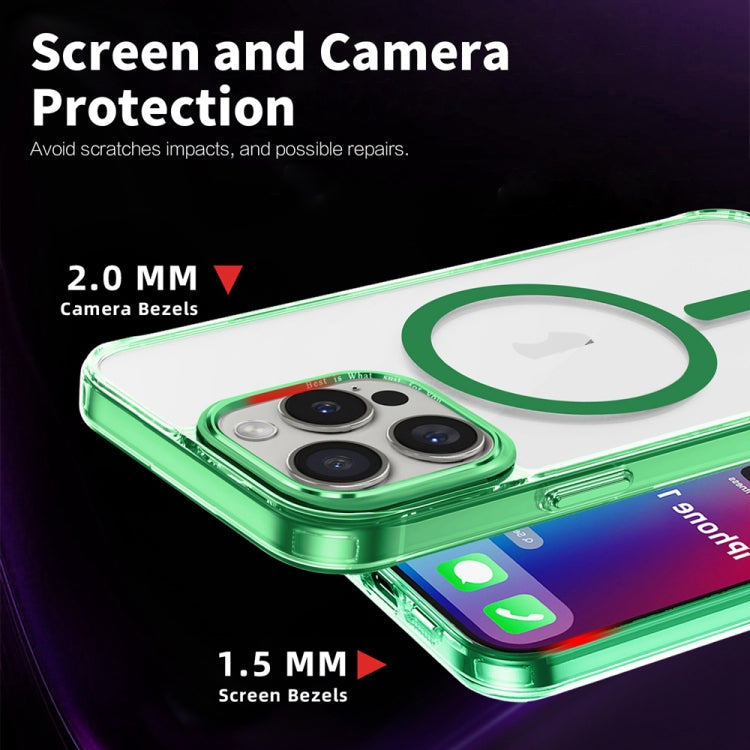 For iPhone 16 Pro Ice Color Magnetic Series Magsafe Magnetic PC Hybrid TPU Phone Case(Green) - iPhone 16 Pro Cases by buy2fix | Online Shopping UK | buy2fix