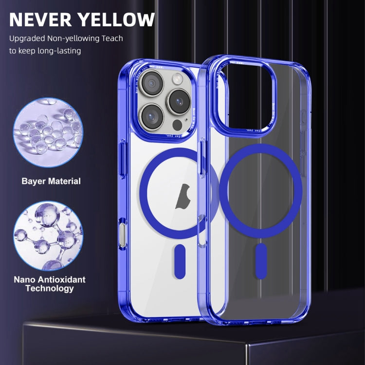 For iPhone 16 Pro Ice Color Magnetic Series Magsafe Magnetic PC Hybrid TPU Phone Case(Blue) - iPhone 16 Pro Cases by buy2fix | Online Shopping UK | buy2fix