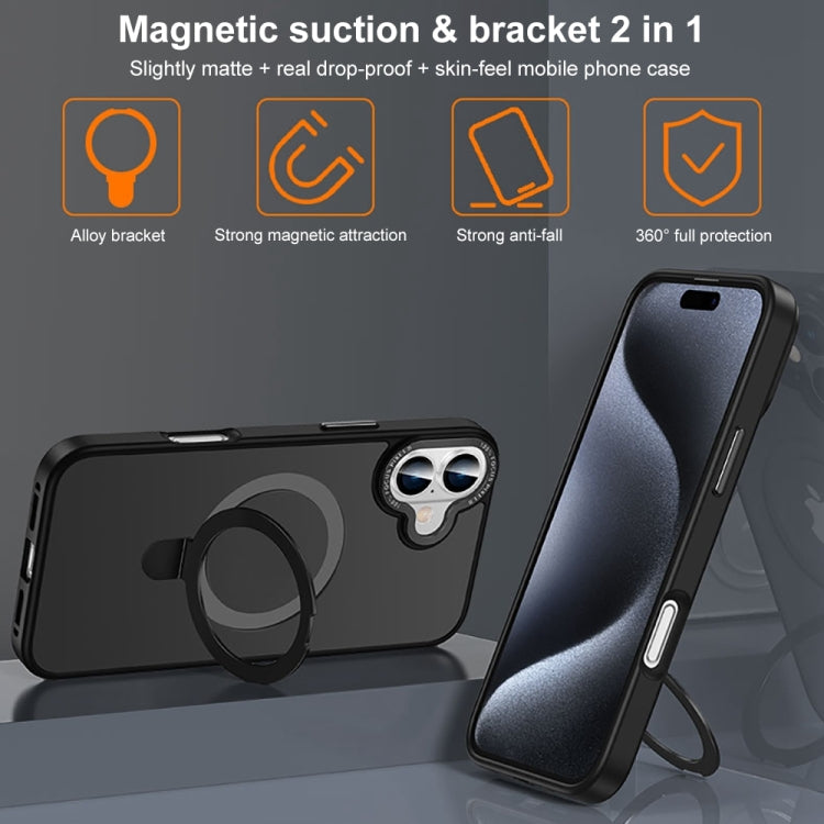 For iPhone 16 Pro Max Skin Feel MagSafe Magnetic Holder Phone Case(Purple) - iPhone 16 Pro Max Cases by buy2fix | Online Shopping UK | buy2fix