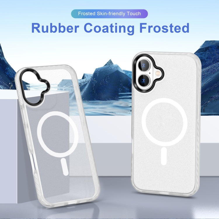 For iPhone 16 Frosted Skin Feel MagSafe Transparent Phone Case(White) - iPhone 16 Cases by buy2fix | Online Shopping UK | buy2fix