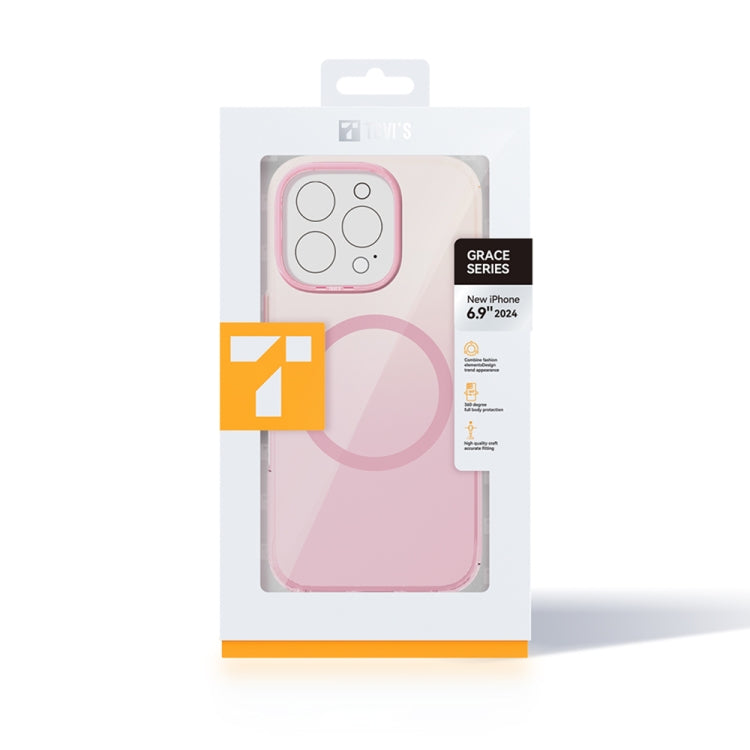 For iPhone 16 TGVIS Grace Series MagSafe Magnetic Phone Case(Pink) - iPhone 16 Cases by TGVIS | Online Shopping UK | buy2fix