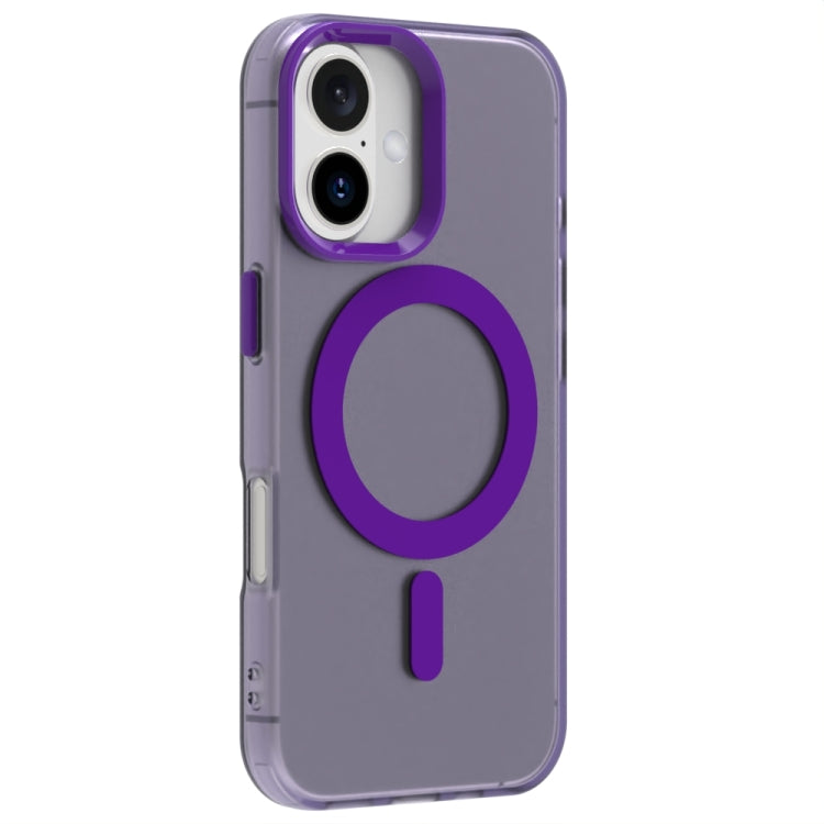 For iPhone 16 Plus Candy Magsafe PC Hybrid TPU Phone Case(Purple) - iPhone 16 Plus Cases by buy2fix | Online Shopping UK | buy2fix