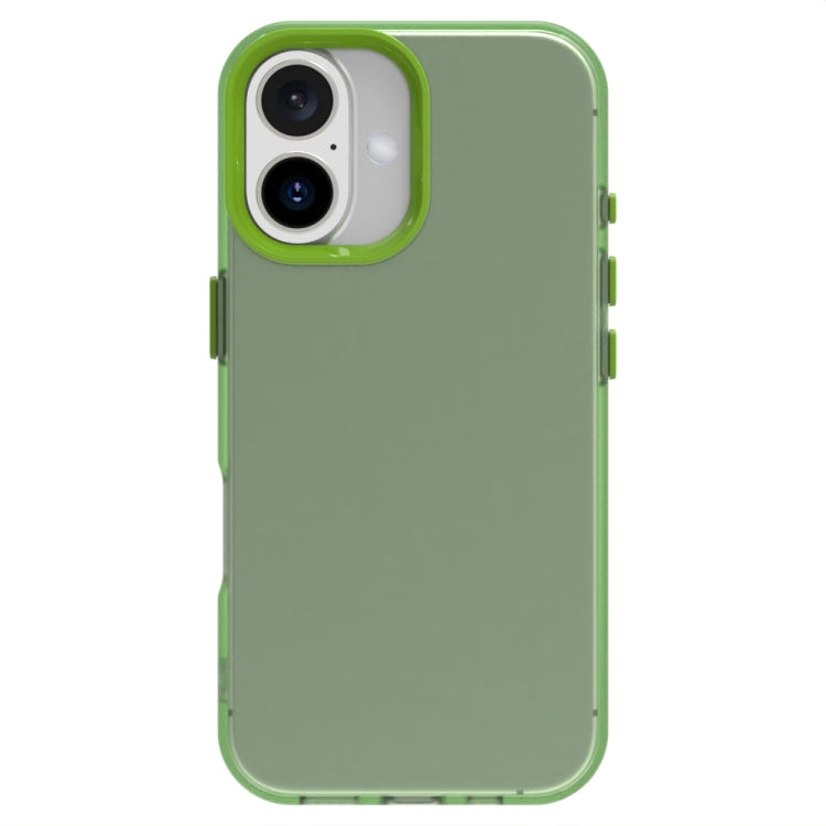 For iPhone 16 Plus Candy PC Hybrid TPU Shockproof Phone Case(Green) - iPhone 16 Plus Cases by buy2fix | Online Shopping UK | buy2fix