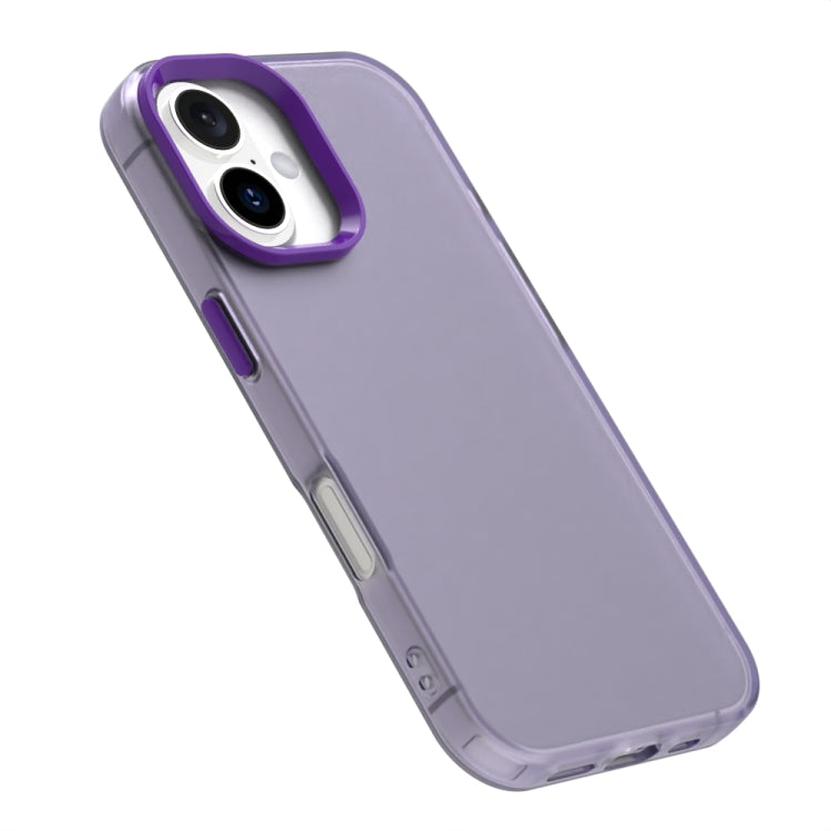 For iPhone 16 Candy PC Hybrid TPU Shockproof Phone Case(Purple) - iPhone 16 Cases by buy2fix | Online Shopping UK | buy2fix