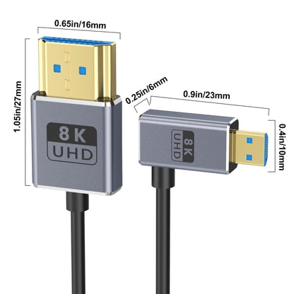 1.2m Coaxial Micro HDMI to HDMI 8K UHD 48Gbps Video Connection Cable, Style:Right Elbow - Cable by buy2fix | Online Shopping UK | buy2fix