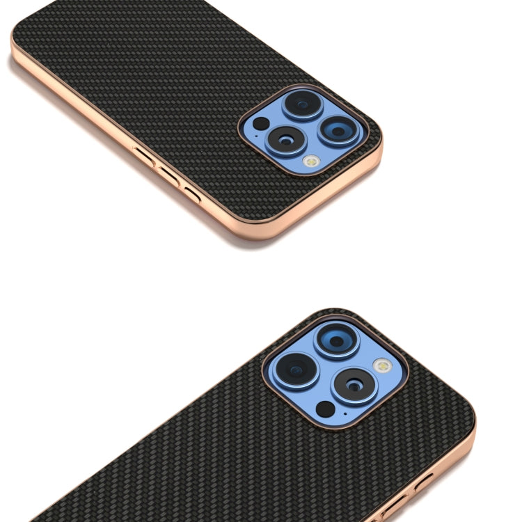 For iPhone 16 Pro Nano Electroplating Carbon Fiber Texture Phone Case(Black) - iPhone 16 Pro Cases by buy2fix | Online Shopping UK | buy2fix