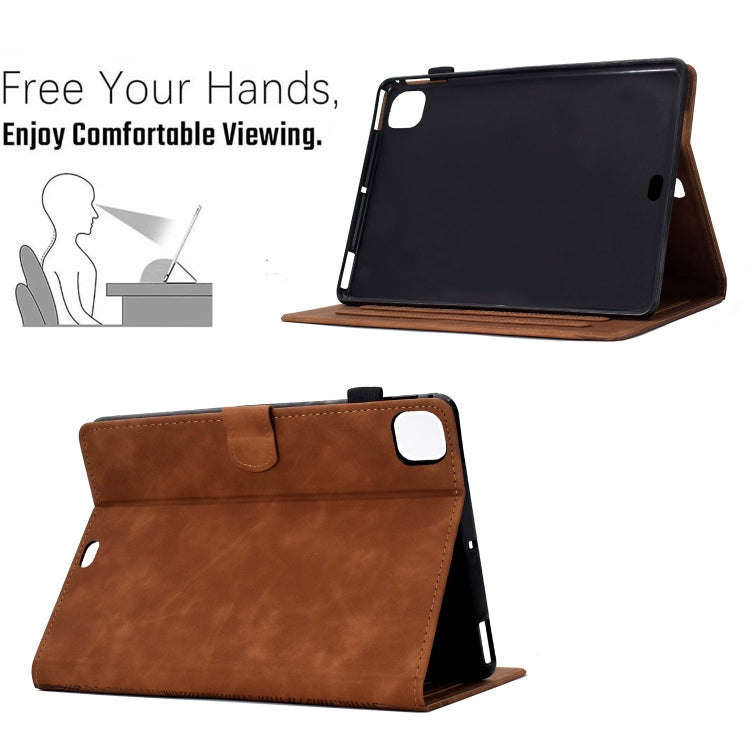 For iPad Pro 11 2024 Cats Embossed Leather Smart Tablet Case(Brown) - iPad Pro 11 2024 Cases by buy2fix | Online Shopping UK | buy2fix