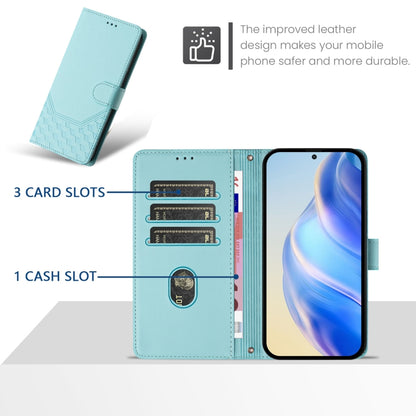 For Ulefone Note 17 Pro Honeycomb Embossing RFID Leather Phone Case(Mint Green) - Ulefone Cases by buy2fix | Online Shopping UK | buy2fix