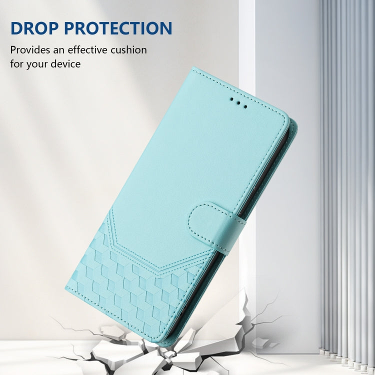 For Ulefone Note 17 Pro Honeycomb Embossing RFID Leather Phone Case(Mint Green) - Ulefone Cases by buy2fix | Online Shopping UK | buy2fix