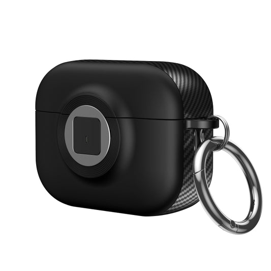 For AirPods 3 Camera Series PC + TPU Headset Shockproof Carbon Fibre Case(Black) - For AirPods 3 by buy2fix | Online Shopping UK | buy2fix