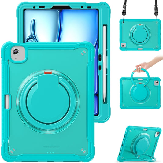 For iPad Air 11 2024 Heavy Duty Hybrid Tablet Case with Handle & Strap(Light Blue) - iPad Air 11 2024 Cases by buy2fix | Online Shopping UK | buy2fix