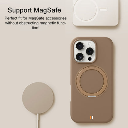 For iPhone 16 Pro Max TGVIS GEEK Series MagSafe Silicone Phone Case with Rotating Holder(Bronze) - iPhone 16 Pro Max Cases by TGVIS | Online Shopping UK | buy2fix