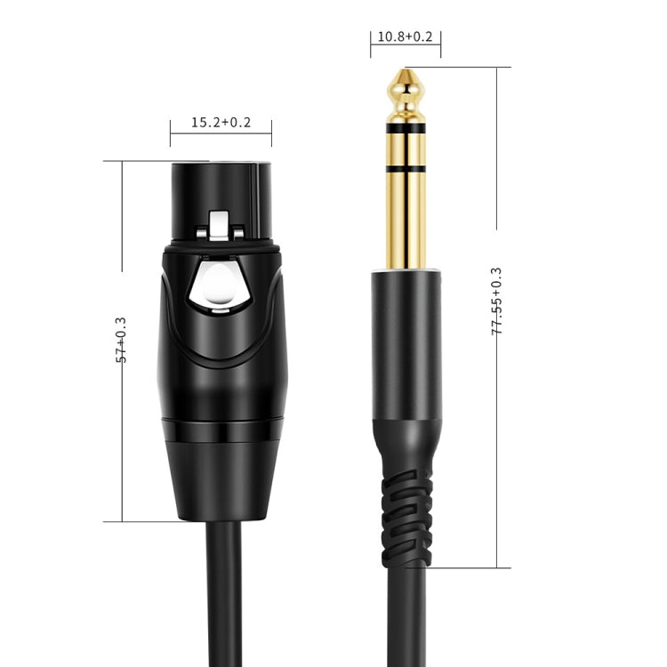 6.35mm to XRL Canon Female Dual Channel Microphone Audio Cable, Length:10m(Black) - Microphone Audio Cable & Connector by buy2fix | Online Shopping UK | buy2fix