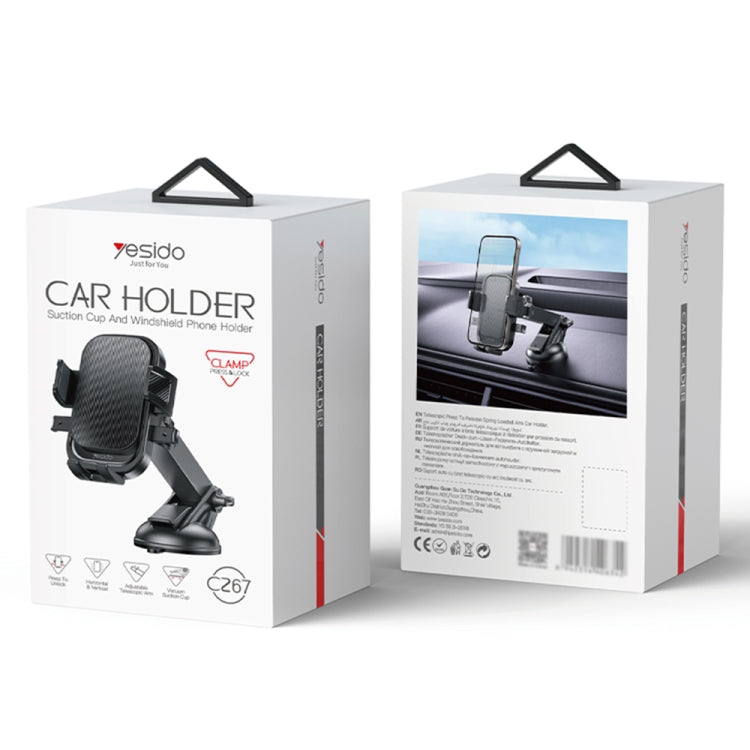 Yesido C267 Suction Cup Gravity Clamp Car Phone Holder(Black) - Car Holders by Yesido | Online Shopping UK | buy2fix