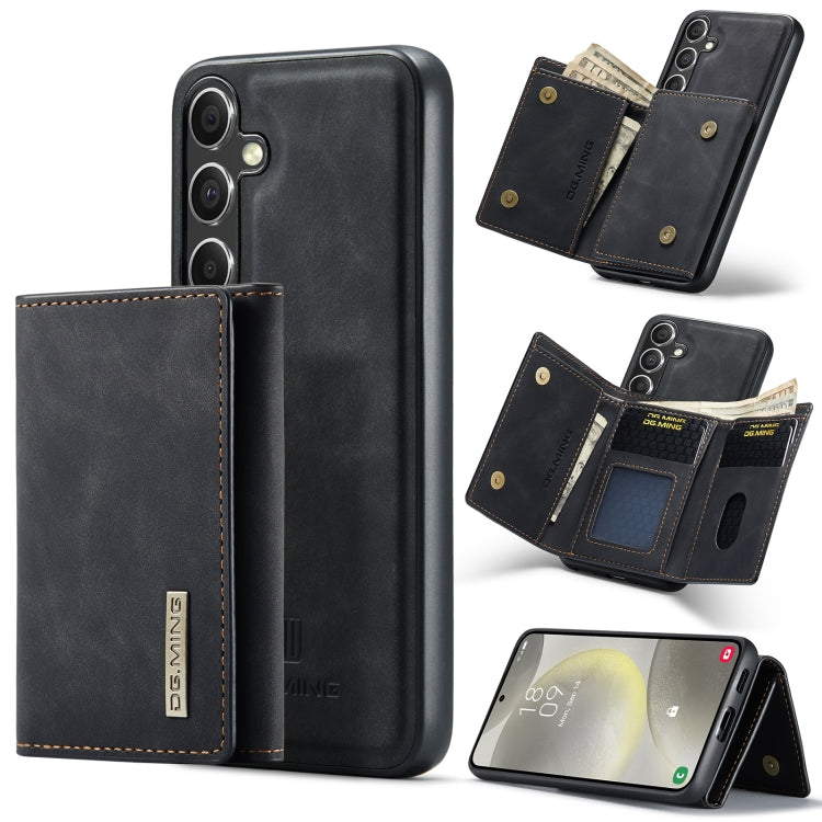 For Samsung Galaxy S24 FE 5G DG.MING M1 Series 3-Fold Multi Card Wallet + Magnetic Phone Case(Black) - Galaxy S24 FE 5G Cases by DG.MING | Online Shopping UK | buy2fix