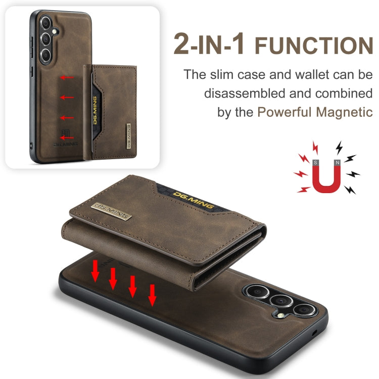 For Samsung Galaxy S24 FE 5G DG.MING M2 Series 3-Fold Multi Card Bag + Magnetic Phone Case(Coffee) - Galaxy S24 FE 5G Cases by DG.MING | Online Shopping UK | buy2fix