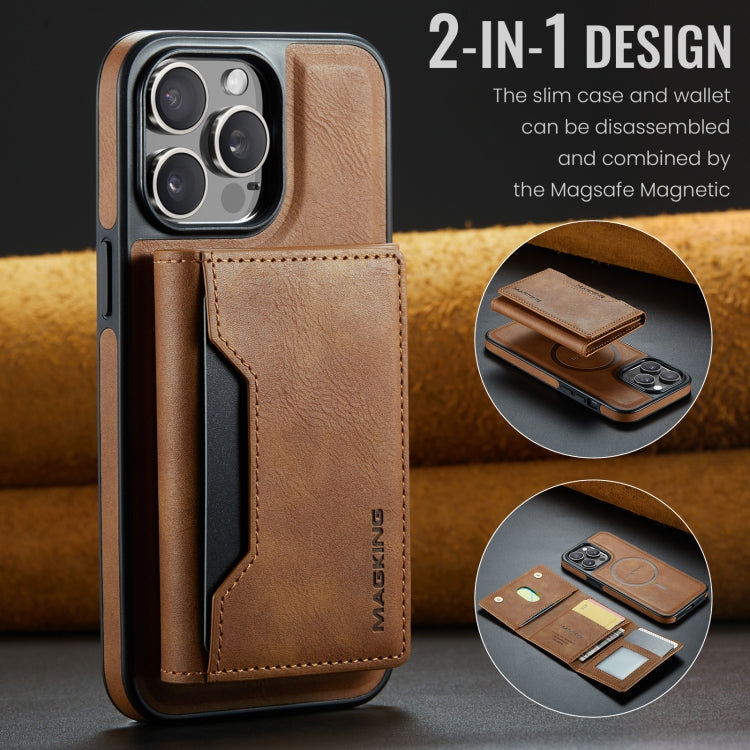 For iPhone 13 Pro Max DG.MING MAGKING-K2 Series MagSafe RFID Card Bag Detachable Phone Case(Brown) - iPhone 13 Pro Max Cases by DG.MING | Online Shopping UK | buy2fix