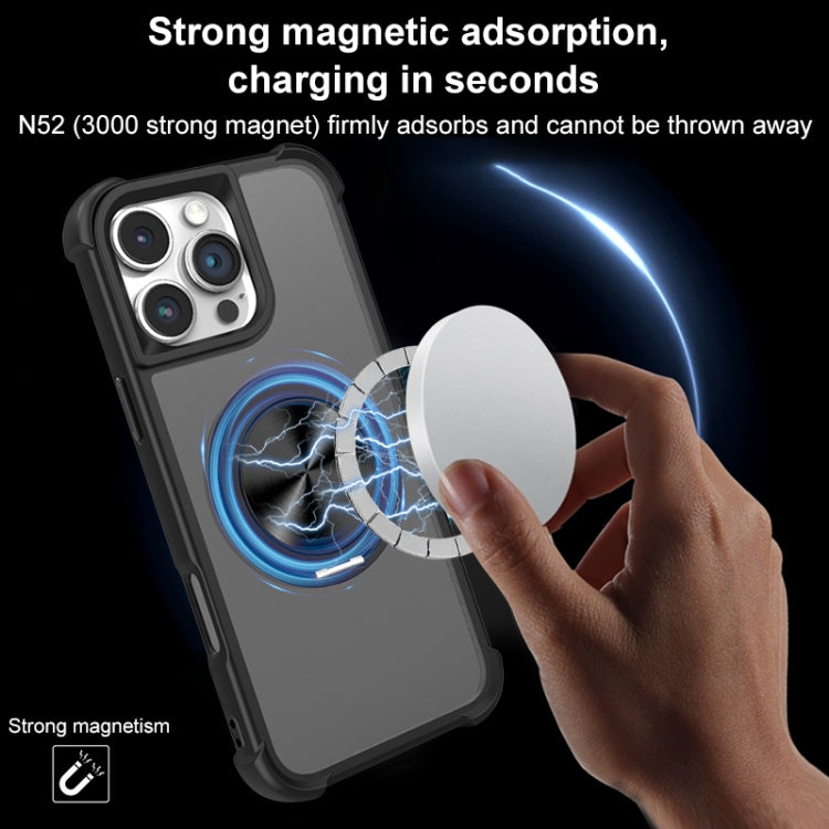 For iPhone 16 Pro Max CD Texture 360 Degree Rotating Holder MagSafe Phone Case(Black) - iPhone 16 Pro Max Cases by buy2fix | Online Shopping UK | buy2fix