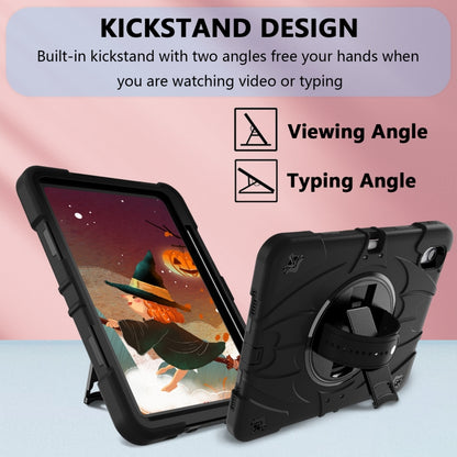 For iPad Air 11 2024 / 10.9 2022 Bat Hand Grip Turntable Stand Tablet Case(Black) - iPad Air 11 2024 Cases by buy2fix | Online Shopping UK | buy2fix