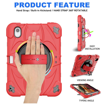 For iPad mini 6 Bat Hand Grip Turntable Stand Tablet Case(Red Black) - iPad mini 6 Cases by buy2fix | Online Shopping UK | buy2fix