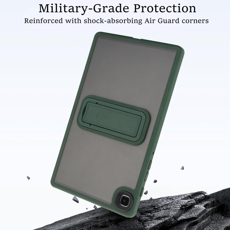 For Samsung Galaxy Tab S6 Lite P610 / P615 Skin Feel Holder PC Hybrid TPU Tablet Case(Dark Green) - Tab S6 Lite P610 / P615 by buy2fix | Online Shopping UK | buy2fix