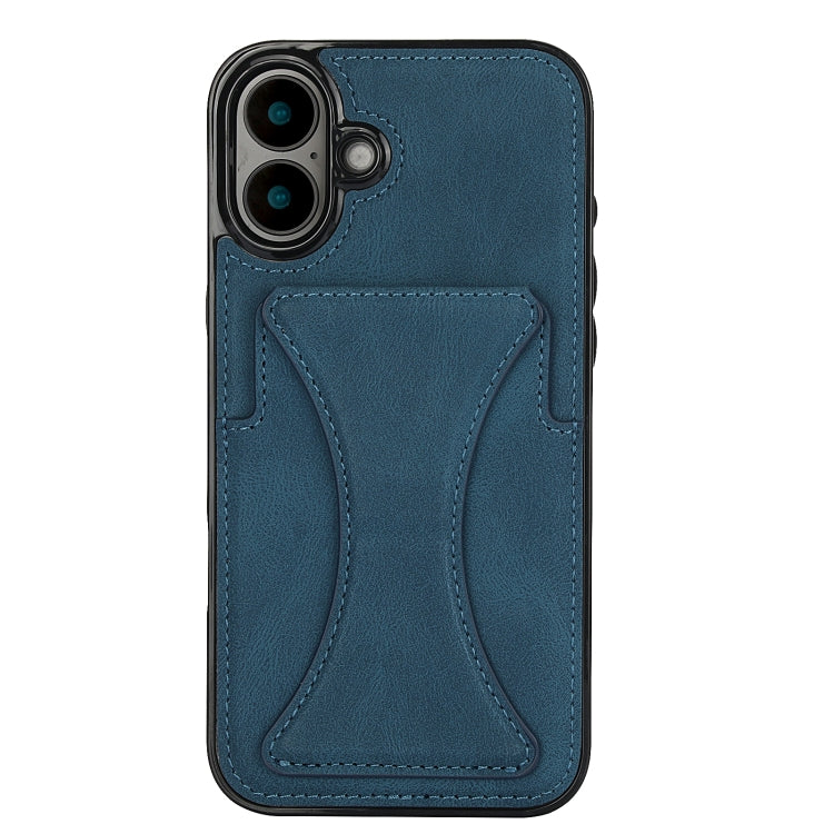 For iPhone 16 Plus Ultra-thin Shockproof Phone Protective Case with Holder(Blue) - iPhone 16 Plus Cases by buy2fix | Online Shopping UK | buy2fix