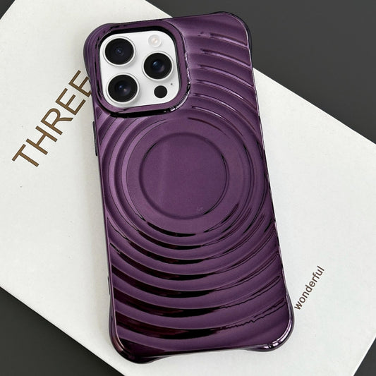 For iPhone 16 Pro Max Electroplating Wave MagSafe Phone Case(Purple) - iPhone 16 Pro Max Cases by buy2fix | Online Shopping UK | buy2fix