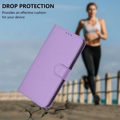 For OnePlus 11 Skin Feel Solid Color Leather Phone Case with Lanyard(Lavender Purple) - OnePlus Cases by buy2fix | Online Shopping UK | buy2fix