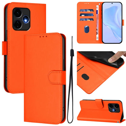 For Boost MobIle Celero 5G+ 2024 / 3+ 5G Skin Feel Solid Color Leather Phone Case with Lanyard(Orange) - More Brand by buy2fix | Online Shopping UK | buy2fix