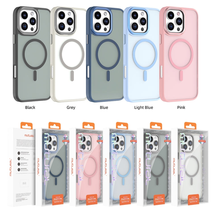 For iPhone 16 Mutural Skin Feel Series Frosted MagSafe Magnetic Phone Case(Grey) - iPhone 16 Cases by Mutural | Online Shopping UK | buy2fix