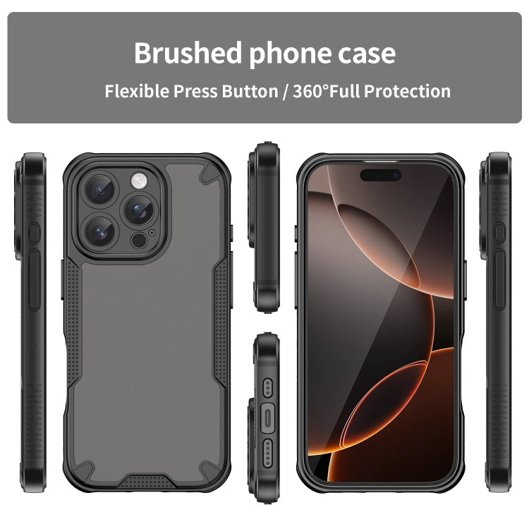 For iPhone 16 Pro Armor Glaze PC Hybrid TPU Phone Case(Black) - iPhone 16 Pro Cases by buy2fix | Online Shopping UK | buy2fix