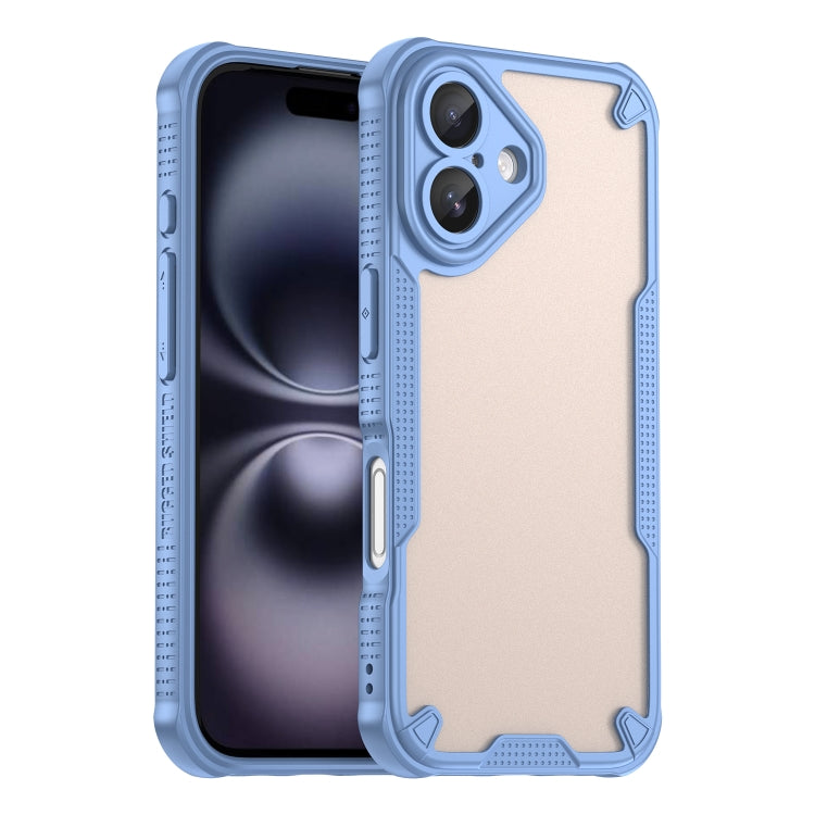 For iPhone 16 Plus Armor Glaze PC Hybrid TPU Phone Case(Blue) - iPhone 16 Plus Cases by buy2fix | Online Shopping UK | buy2fix